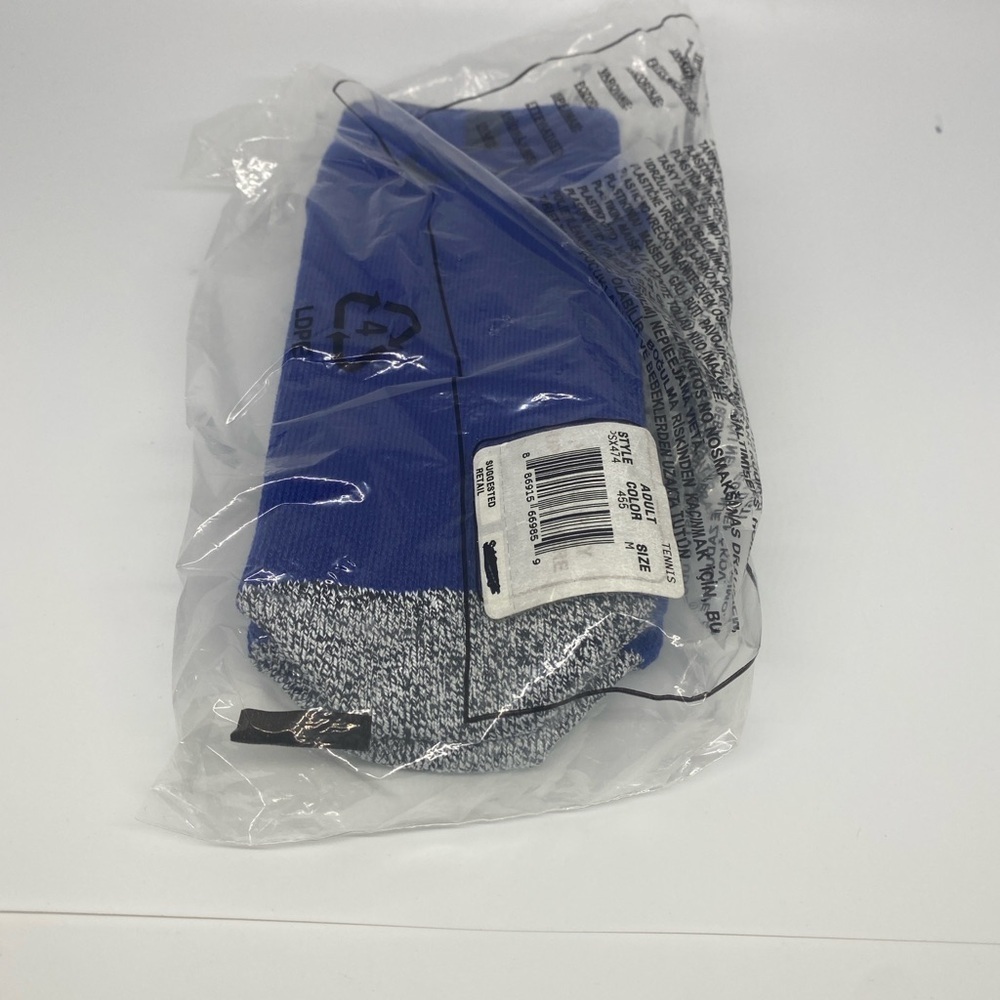 Nike Dri-FIT Elite Basketball Crew Socks Blue/Black/Gray Size M (1) pair - Picture 2 of 5